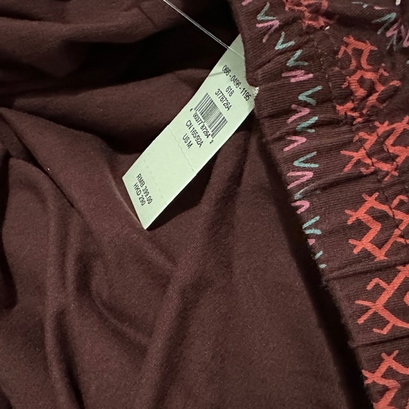 312 AERIE | NWT $40 Burgundy Multi Fair Isle Print Lounge Pants (Size M) - Picture 12 of 17
